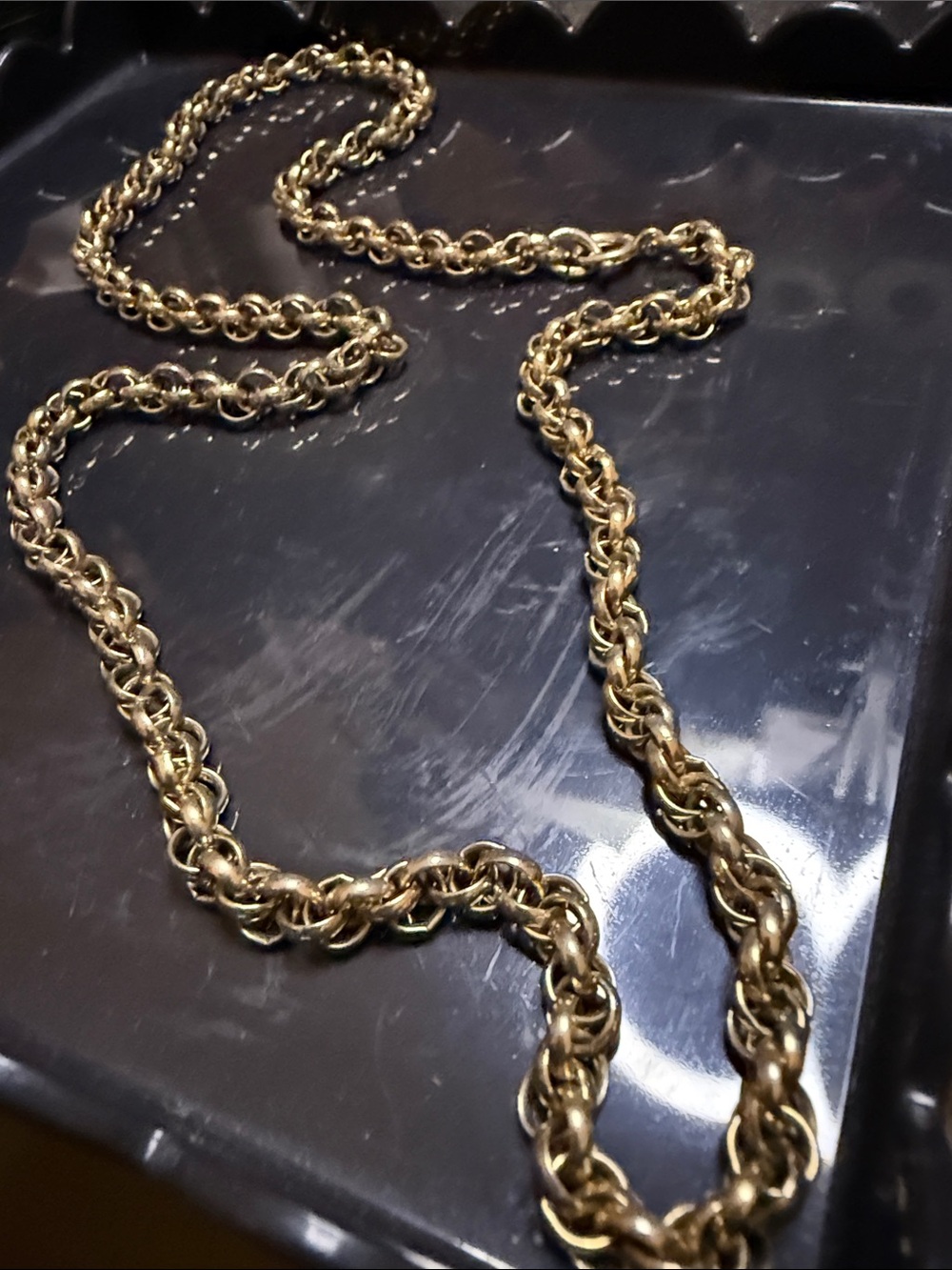 Vintage Gold-Tone Rope Chain Necklace